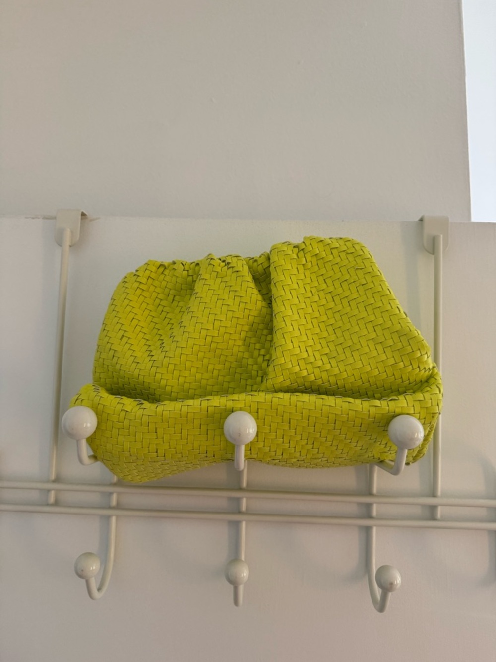 Anthropologie Lime Green Woven Clutch Bag